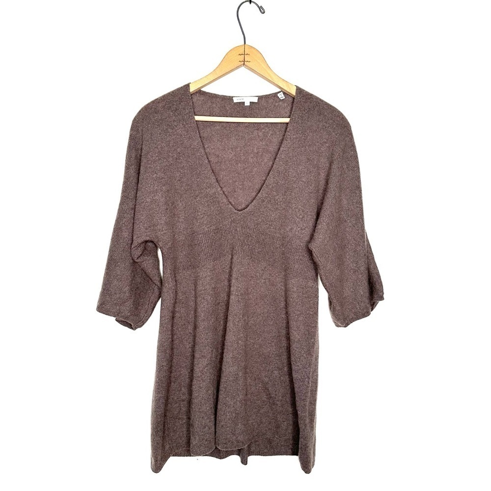 Vince | Brown V-neck Cashmere Sweater Size Large